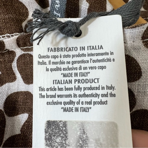 Piazza Del Tempio Anthropologie Brown Animal Print Shift Dress 100% Line… - Picture 8 of 15